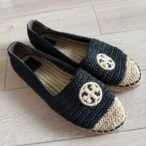 Tory Burch Woven Espadrilles in Perfect Black Women’s Size 10